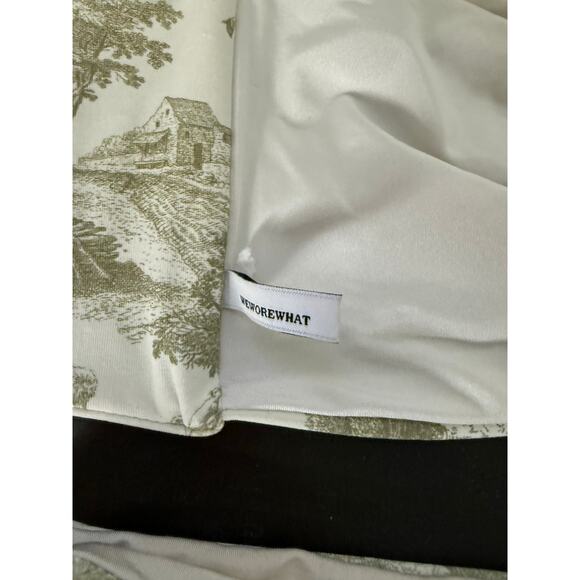 We Wore What Green Toile Bikini Bandeau Top Full Coverge Bottom Medium - Picture 5 of 7